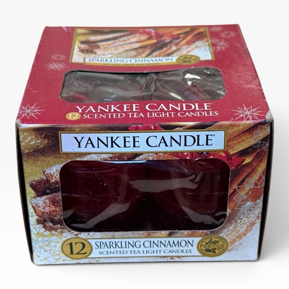 NEW Yankee Candle SPARKLING CINNAMON 12 Scented Tea Light Candles - Picture 2 of 4